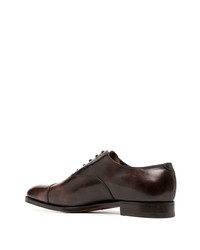 Chaussures richelieu en cuir marron foncé John Lobb