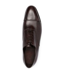 Chaussures richelieu en cuir marron foncé John Lobb