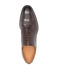Chaussures richelieu en cuir marron foncé Corneliani