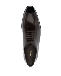 Chaussures richelieu en cuir marron foncé Tom Ford