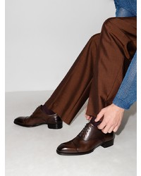 Chaussures richelieu en cuir marron foncé Tom Ford
