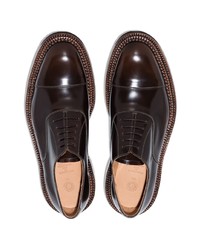Chaussures richelieu en cuir marron foncé Grenson