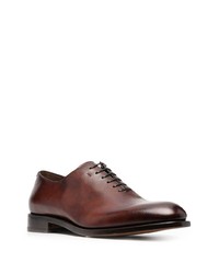 Chaussures richelieu en cuir marron foncé Salvatore Ferragamo