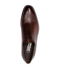 Chaussures richelieu en cuir marron foncé Salvatore Ferragamo