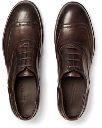 Chaussures richelieu en cuir marron foncé Bottega Veneta
