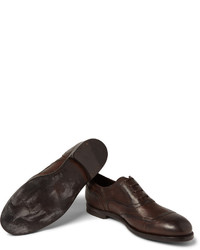 Chaussures richelieu en cuir marron foncé Bottega Veneta