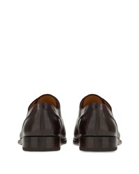 Chaussures richelieu en cuir marron foncé Ferragamo