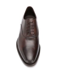 Chaussures richelieu en cuir marron foncé Scarosso