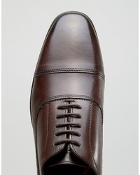 Chaussures richelieu en cuir marron foncé Base London