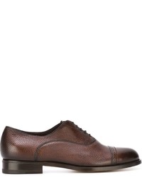 Chaussures richelieu en cuir marron foncé Santoni