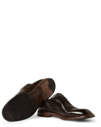 Chaussures richelieu en cuir marron foncé Dolce & Gabbana