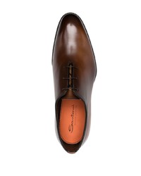 Chaussures richelieu en cuir marron Santoni