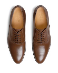 Chaussures richelieu en cuir marron Gucci