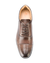 Chaussures richelieu en cuir marron Santoni