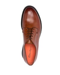 Chaussures richelieu en cuir marron Santoni