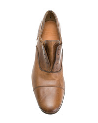 Chaussures richelieu en cuir marron Premiata