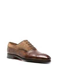 Chaussures richelieu en cuir marron Bontoni