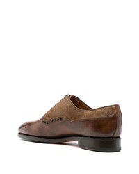 Chaussures richelieu en cuir marron Bontoni