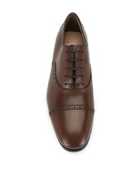 Chaussures richelieu en cuir marron Salvatore Ferragamo
