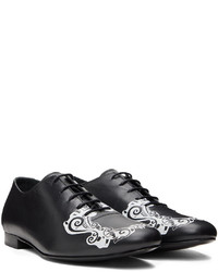 Chaussures richelieu en cuir noires et blanches Stefan Cooke