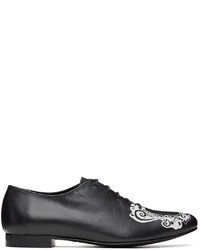 Chaussures richelieu en cuir noires et blanches Stefan Cooke