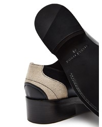 Chaussures richelieu en cuir noires et blanches Stefan Cooke