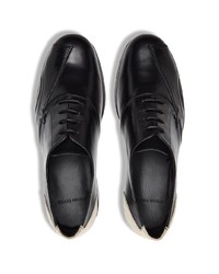 Chaussures richelieu en cuir noires et blanches Stefan Cooke