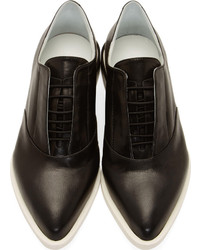 Chaussures richelieu en cuir noires Jil Sander