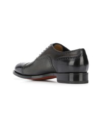 Chaussures richelieu en cuir noires Santoni