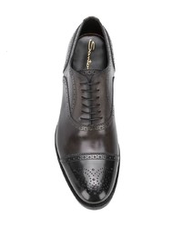 Chaussures richelieu en cuir noires Santoni