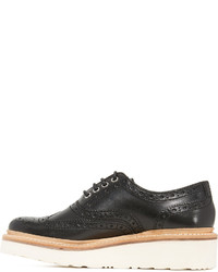 Chaussures richelieu en cuir noires Grenson