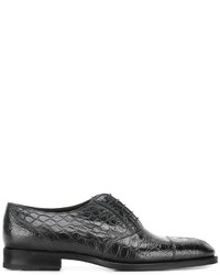 Chaussures richelieu en cuir noires Fratelli Rossetti