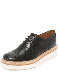 Chaussures richelieu en cuir noires Grenson