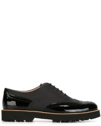 Chaussures richelieu en cuir noires Hogan