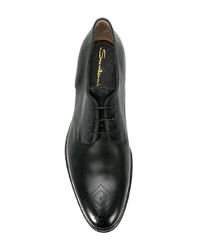 Chaussures richelieu en cuir noires Santoni