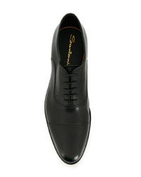 Chaussures richelieu en cuir noires Santoni