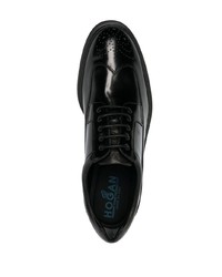 Chaussures richelieu en cuir noires Hogan