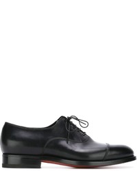 Chaussures richelieu en cuir noires Santoni