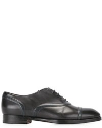 Chaussures richelieu en cuir noires Santoni