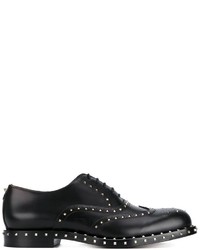 Chaussures richelieu en cuir noires Valentino Garavani