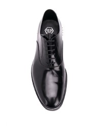 Chaussures richelieu en cuir ornées noires Philipp Plein