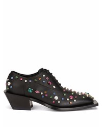 Chaussures richelieu en cuir ornées noires Dolce & Gabbana