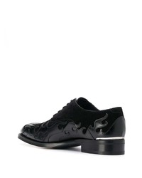 Chaussures richelieu en cuir ornées noires Alexander McQueen