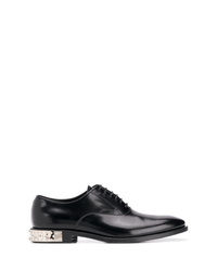 Chaussures richelieu en cuir ornées noires Philipp Plein