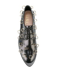 Chaussures richelieu en cuir ornées noires Coliac