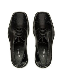 Chaussures richelieu en cuir ornées noires Raf Simons