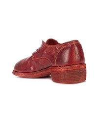 Chaussures richelieu en cuir rouges Guidi