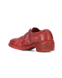 Chaussures richelieu en cuir rouges Guidi