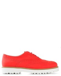 Chaussures richelieu en cuir rouges Hogan