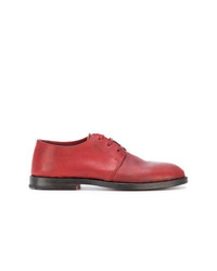 Chaussures richelieu en cuir rouges Measponte